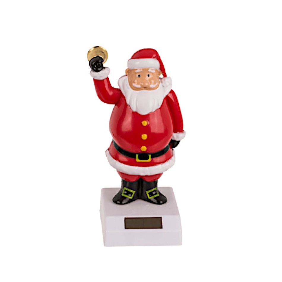 Solar-Wackelfigur Santa Klaus läutet zur Weihnacht - Merlinum